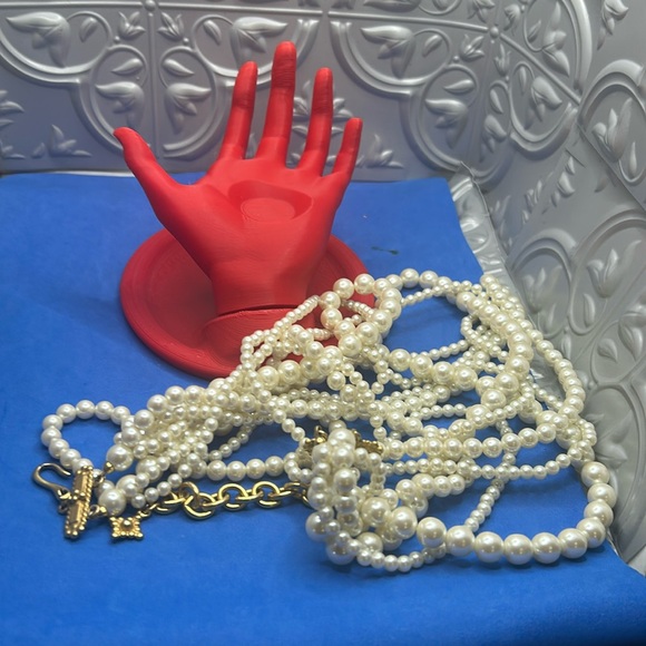 Gold tone Elegant Pearl Beaded choker Necklace